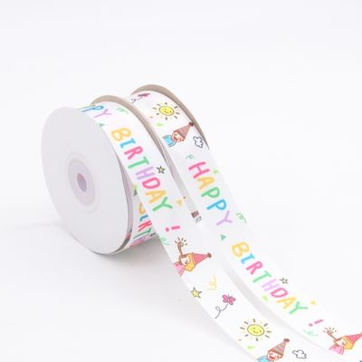 Good price Custom Printed Christmas Satin Ribbon , Polyester Grosgrain Ribbon Graphic Design online