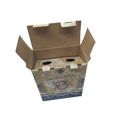 Good price Printed Single Wall Corrugated Paper Tuck Top Auto Bottom Box Twin Bottles Package online