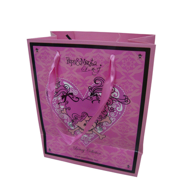 Good price Colored Custom Printed Recycled Paper Gift Bags With Satin Ribbon Handles Supplier online