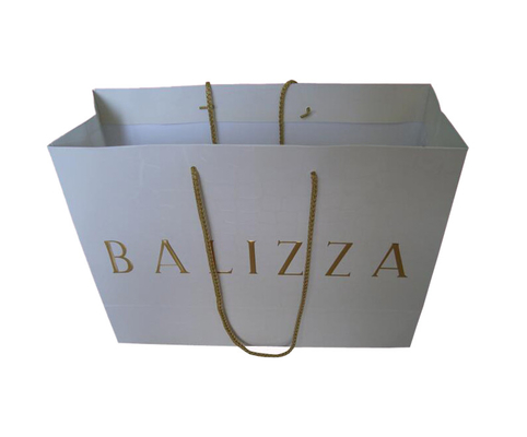 Good price Printed Clothing Paper Shopping Bags With Gold Foil Hot Stamping Embossed Logo online