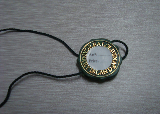 Good price Custom Cheap Green Plastic Name Seal Tags For Clothes With Printed Sticker Label online