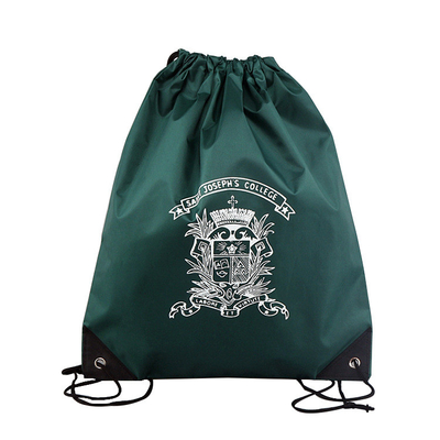 210D Polyester Woven Packaging Bags Dark Green Single Side Image For Advertising