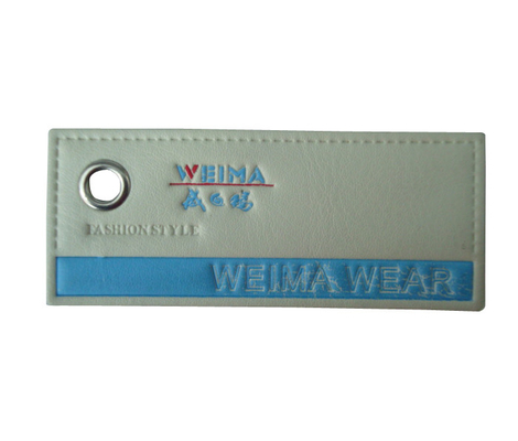 Good price Square Custom Leather Labels Stong Clothing Articles Handmade With Eyelet online