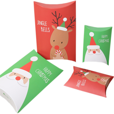 Good price Printed Paper Pillow Box Personalized Colorful Packages For Christmas Gift online